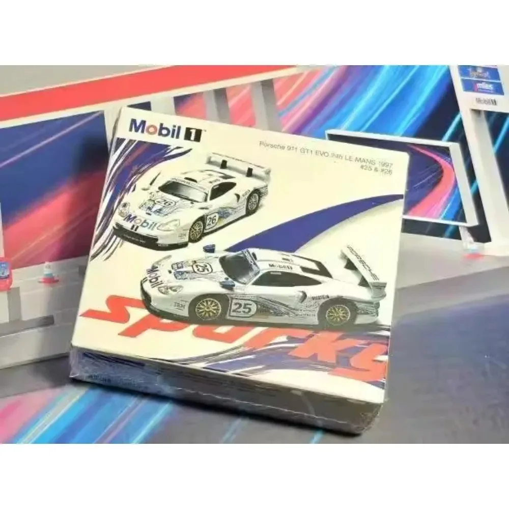 سباركي 1:64 حصريًا صغيرًا بورش 911 GT1 EVO 24h LE MANS 1997 H.J.STUCK - T.BOUTSEN # 25 # 26 لعبة نموذج سيارة مصنوعة من خليط معدني #6