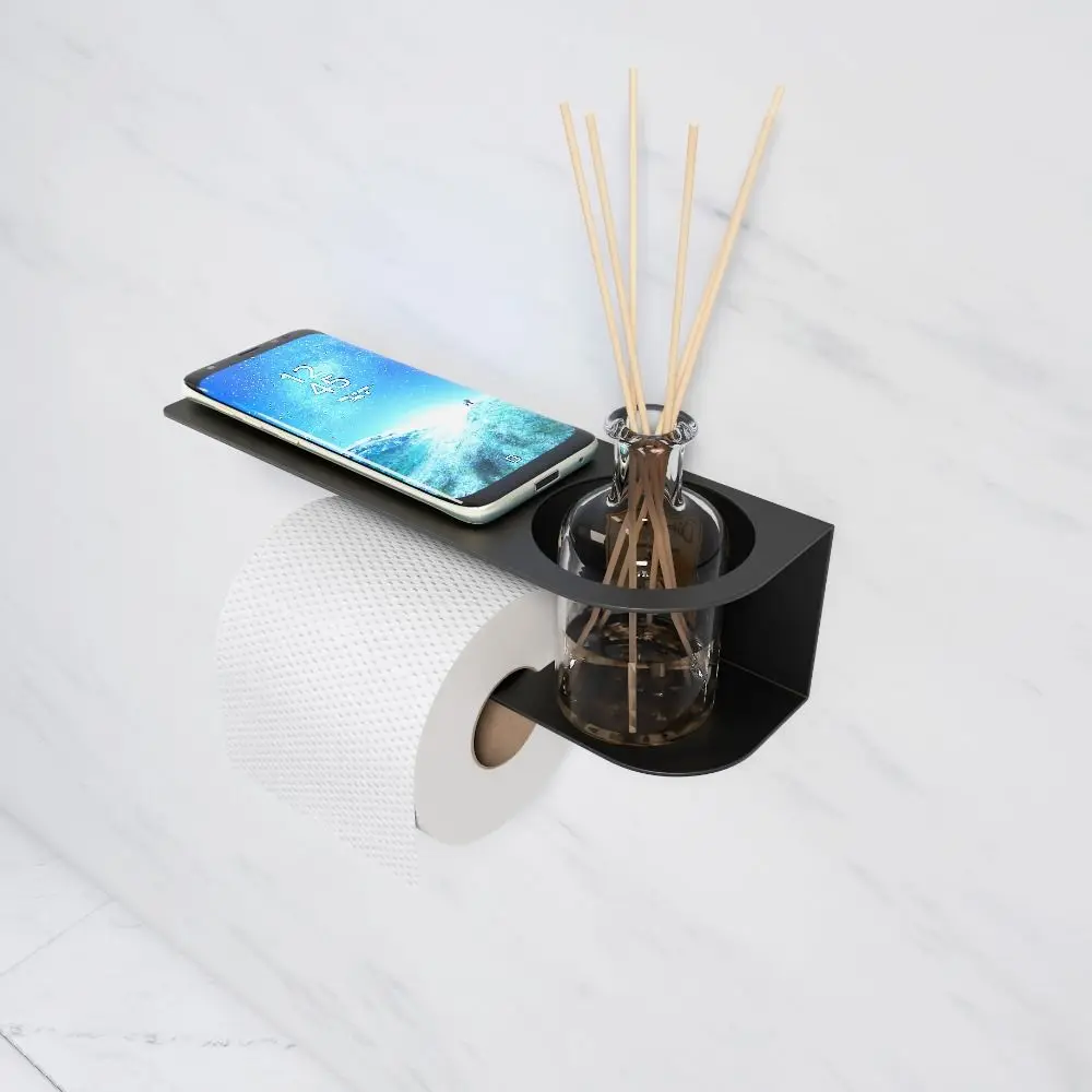 탄소강 화장지 홀더 벽걸이형 편리한 화장지 롤 홀더 방습 방진 화장지 보관함 가정용