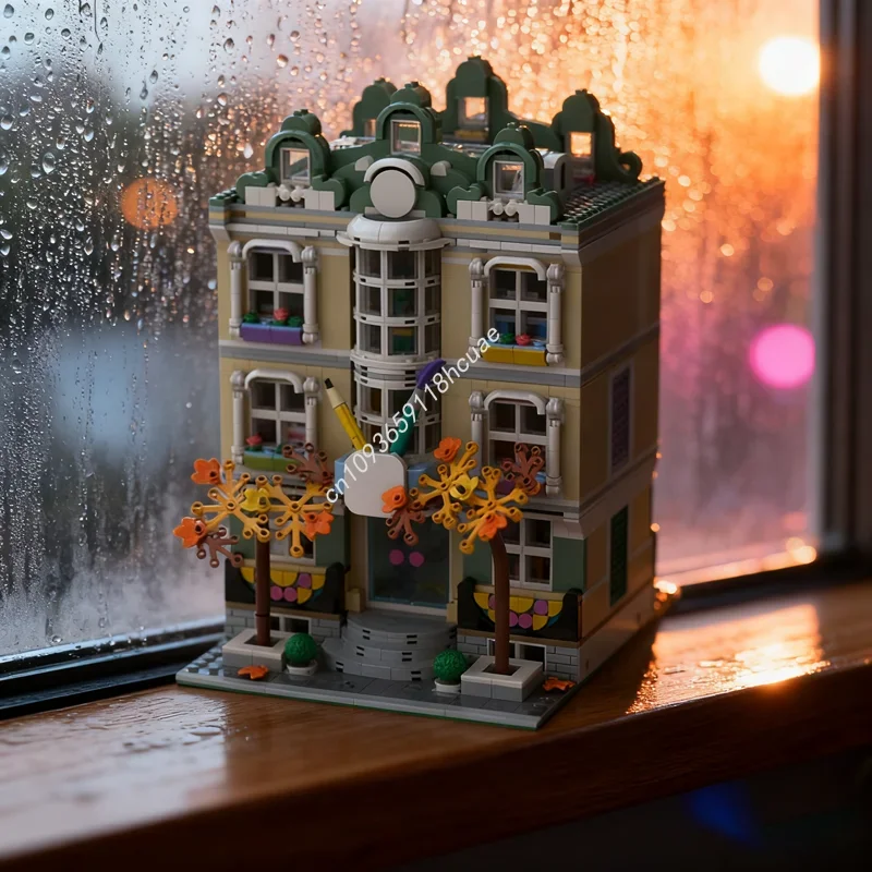 1976pcs MOC Modular Art School Modulared Model Building Blocks Festival Gifts Architecture Toys DIY Education Brick Birthday