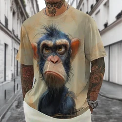 Hot Sell Summer Men Clothing 3d Printai Rendering Animal Men T-Shirt, Men Casual Hip Hop Sports T Shirt Men Short Sleeve T Shirt