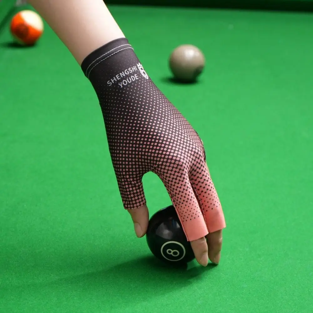 

1 шт. эластичные перчатки для бильярда, дышащие, нескользящие, тренировочные перчатки для бильярда, износостойкие перчатки с тремя пальцами, аксессуары для бильярда