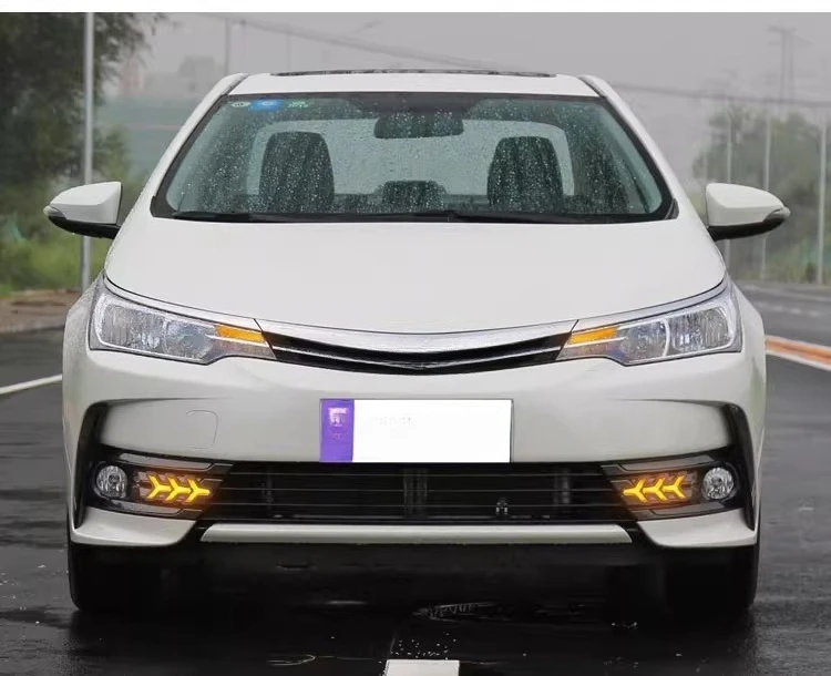 For Toyota Corolla 2017-2018 Car Led Daytime Running Light Front Fog Lamp Yellow Dynamic Turn Signal DRL 12V Daylight Night Blue detail image 15