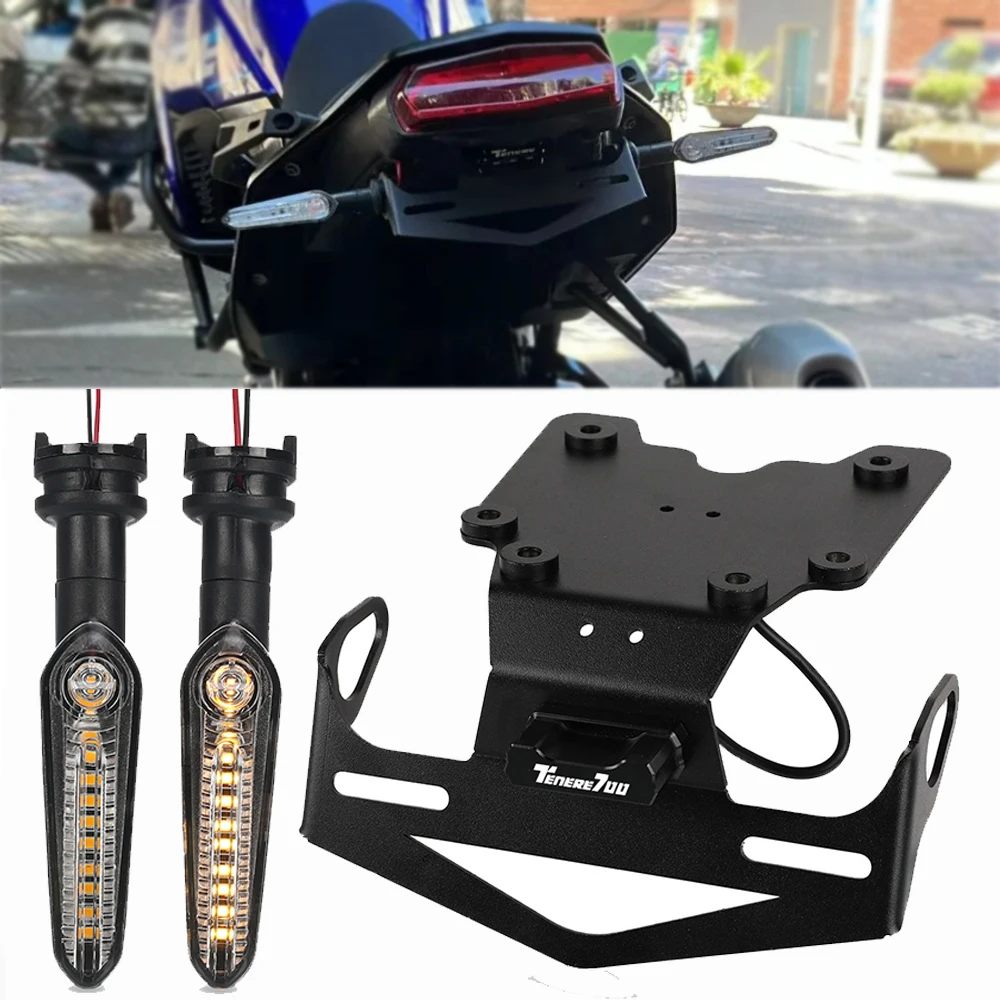 

Tenere700 2019-2025 Rear License Plate Holder Bracket with Light Tail Tidy Fender Eliminator For Yamaha Tenere 700 XT700Z 2024