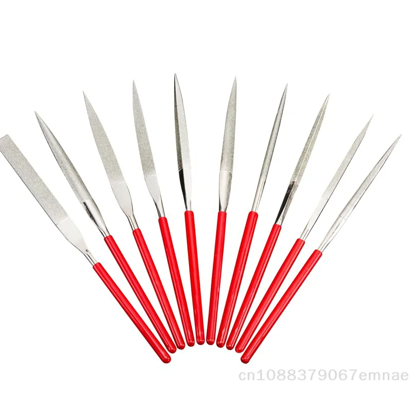 【xxx】10Pcs Diamond Needle File Set 3x140mm Mini Needle File Kit For Stone Glass Metal Carving Craft Hand Tools Needle File Set