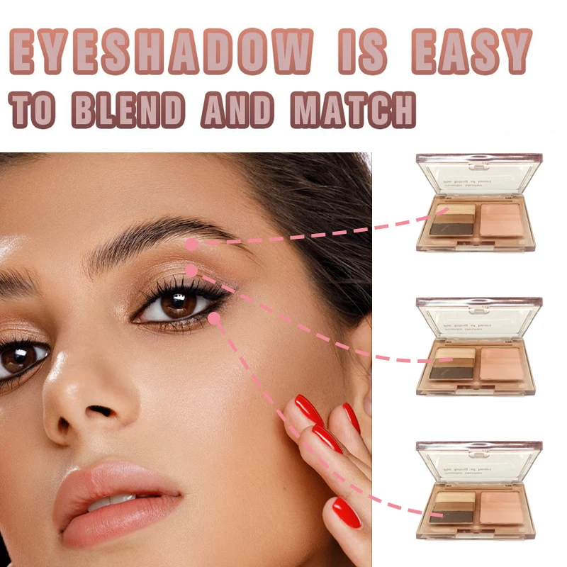 อายแชโดว์พาเลทสี่สีคู่ ความอิ่มตัวต่ํา Matte Pearlescent Earth Color Natural Gradient Blush Eye Shadow