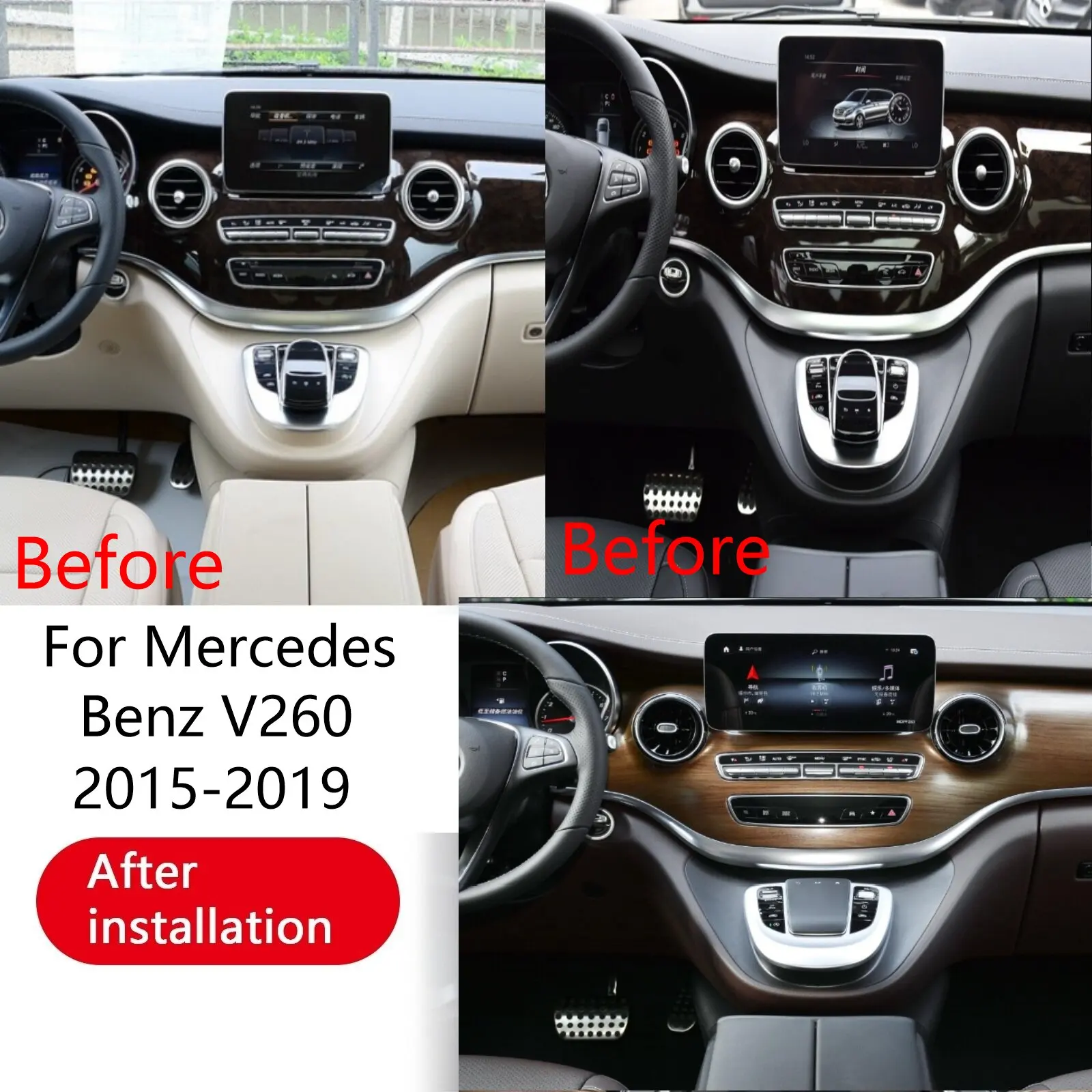 

2 DIN The Latest For Mercedes Benz V260 2015-2019 Car center console phone charger fast wireless charger plate charging holder