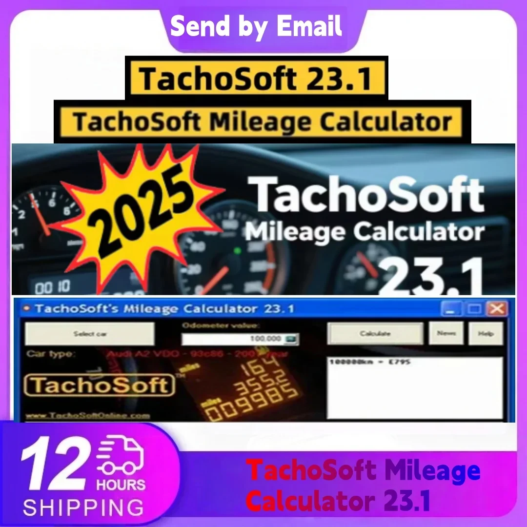 

TachoSoft 23.1 Mileage Calculator for Vehicle Mileage Tracking Counter Calculation Software V23.1 with License Digital Odometer