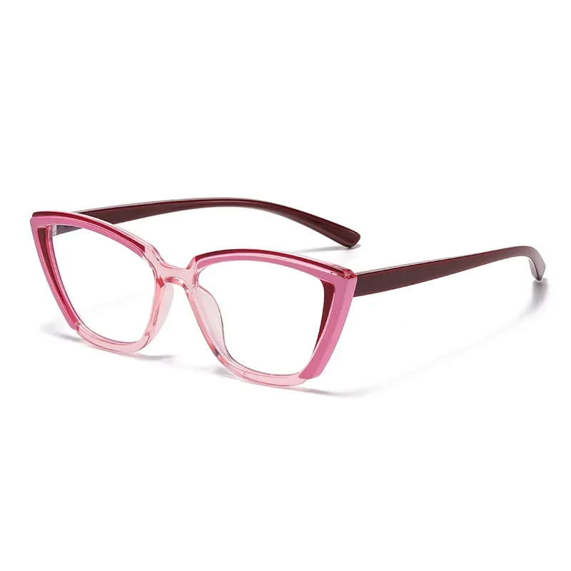 Personalized Retro Color Blocked Cat Eye Presbyopia Glasses New Fashionable High-definition Anti Blue Light Glasses Unisex