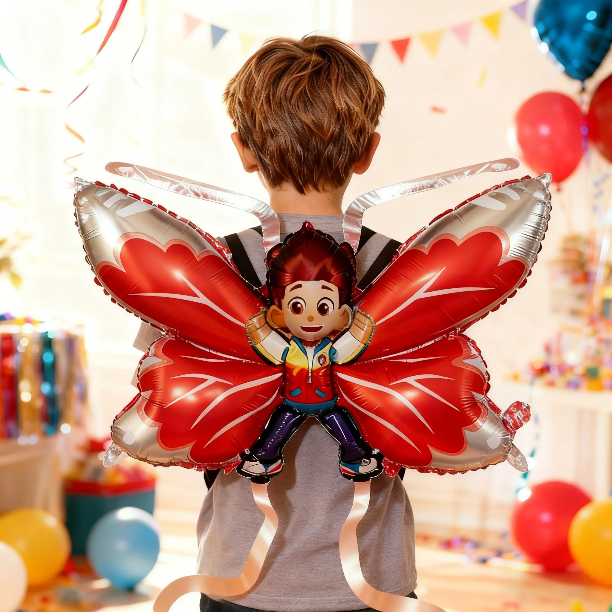 

Paw Patrol Cartoon Balloon Wearable Back Foil Butterfly Wings Balloons for Kids Birthday Party Outdoor Activities Decoration