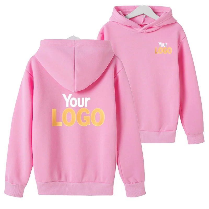 Free customization of children's hoodies, exclusive logo design, fashionable hoodies, printed logo customization
