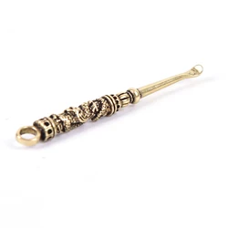 Ear Cleaner Brass Naked women Remover Earpick tiny spoon Keychains Vintage Brass