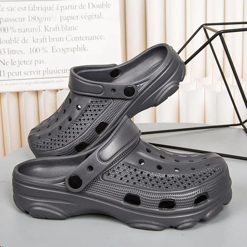 Men's Fashion Shoes EVA Shallow Hole Garden Shoes Outdoor Beach Sandals Home Bathroom Shoes Suitable for Casual Slippers 2025