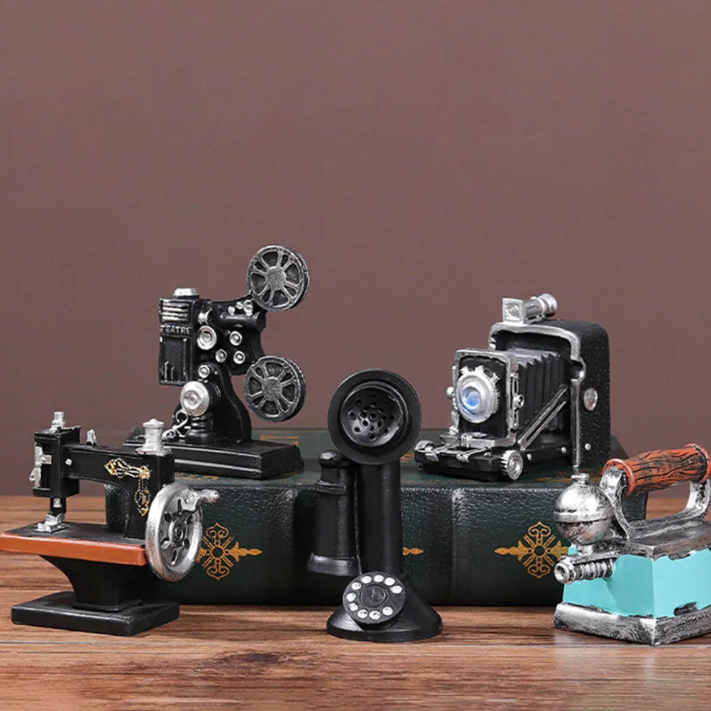 

Vintage Phone Ornaments Miniature Telephone Model Decor Retro Decoration Home Rectangle Rotary