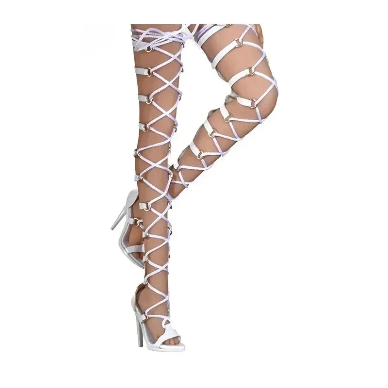 Model butów na wysokim obcasie, sandały z paskami, botki dla 12-calowej figurki żołnierki Phicen TBL z zwykłą stopą.