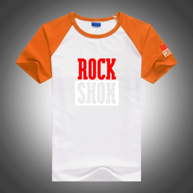 2024 Summer New Rock Shox T Shirt Spliced Men Casual O Neck T-shirt Short Sleeve Mans Cool Tops Cotton Comfortable Man Clothes