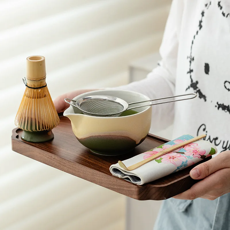 

Artistic Kiln Set 8pc Matcha Set Color Fusion Matte Bowl 100Prong Chasen Whisk Brush Matcha Tools Traditional Tea Ceremony Kit