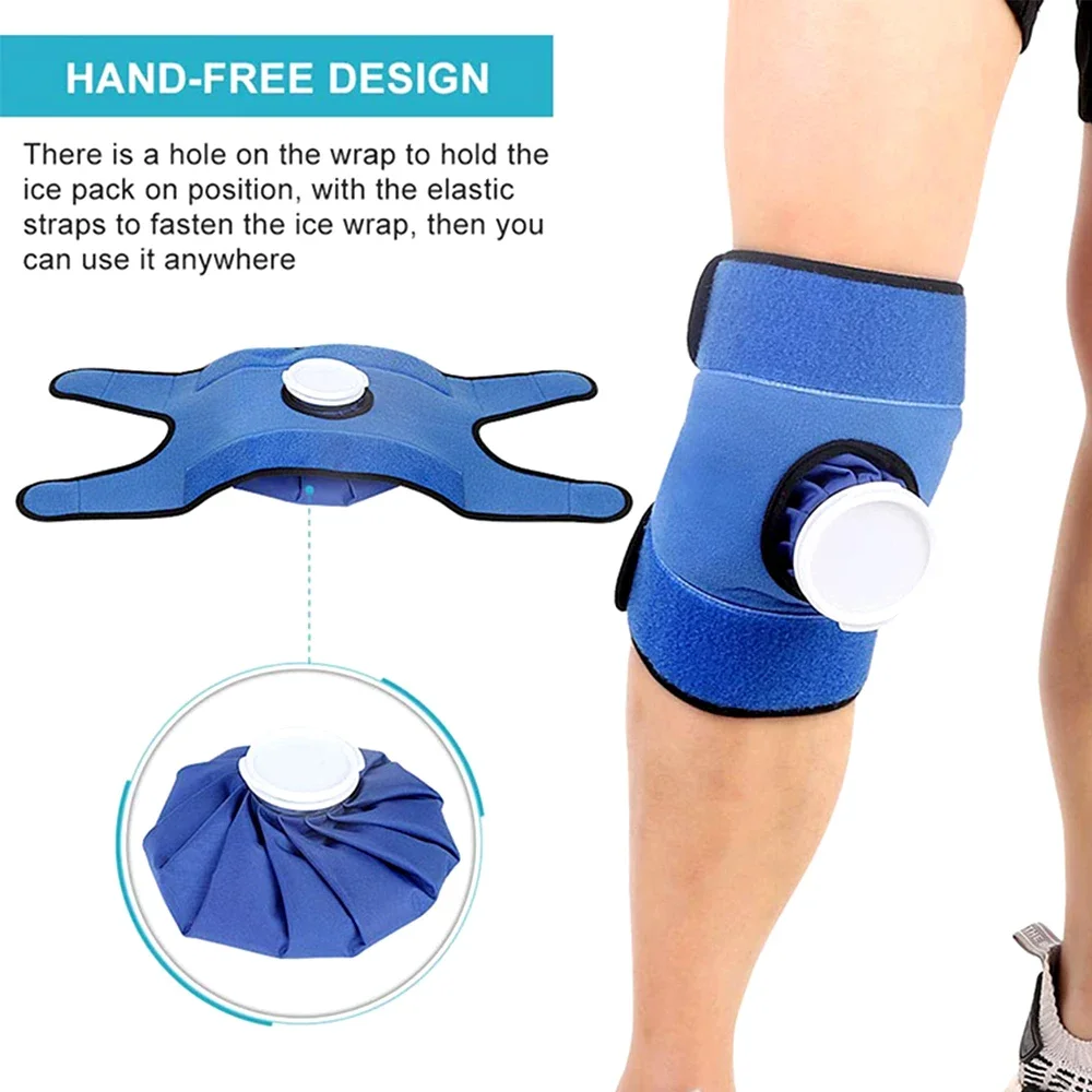 1Pcs Shoulder Knee Ankle Waist Brace, Ice/Hot Compress Cloth Pack Holder, for Sprains, Muscle Pain, Bruises, Injuries, Swelling