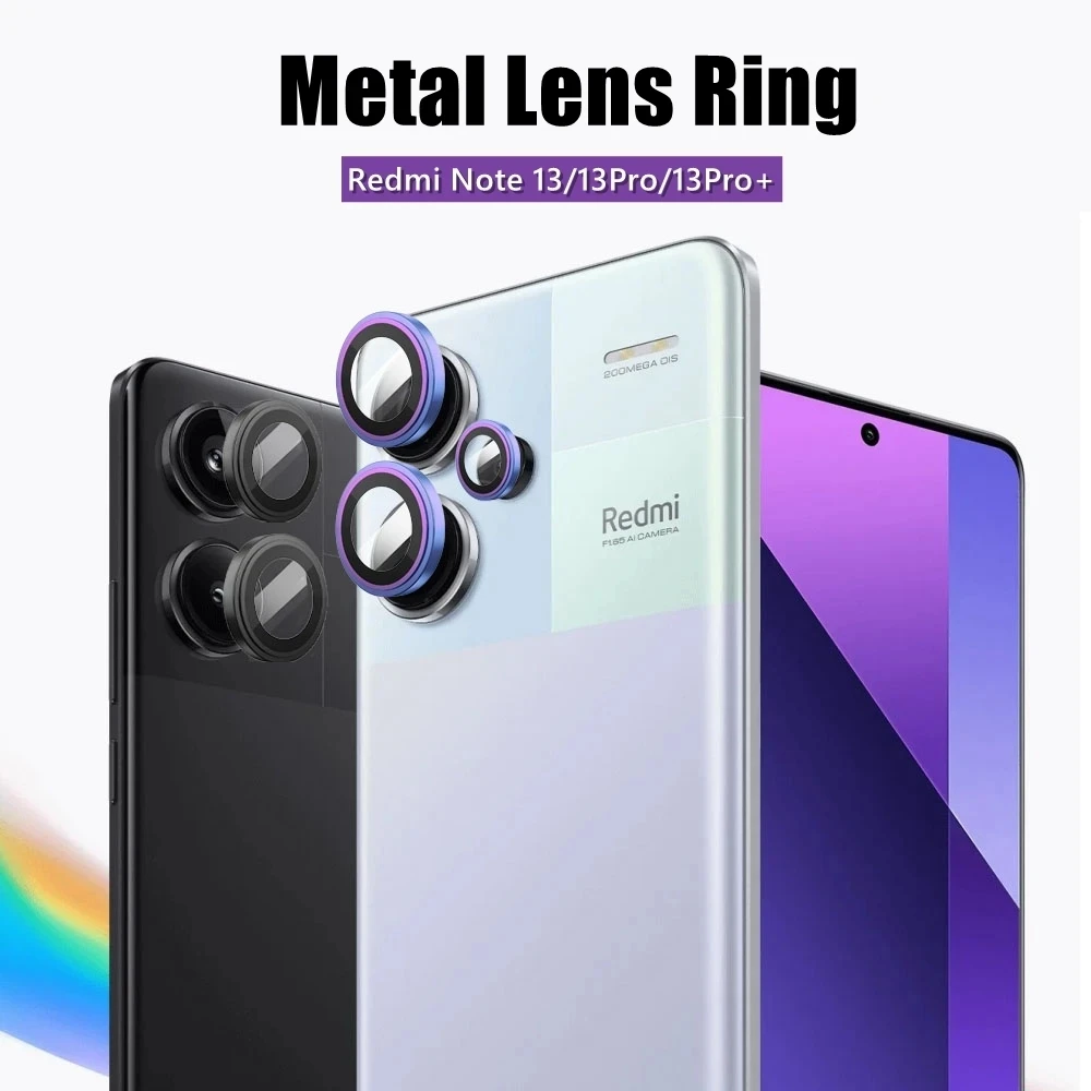 Camera Protector Glass for Xiaomi Redmi Note 13 Pro Plus / Note13 14 13pro+ 5G 4G Lens Metal Ring Protective Cap Case