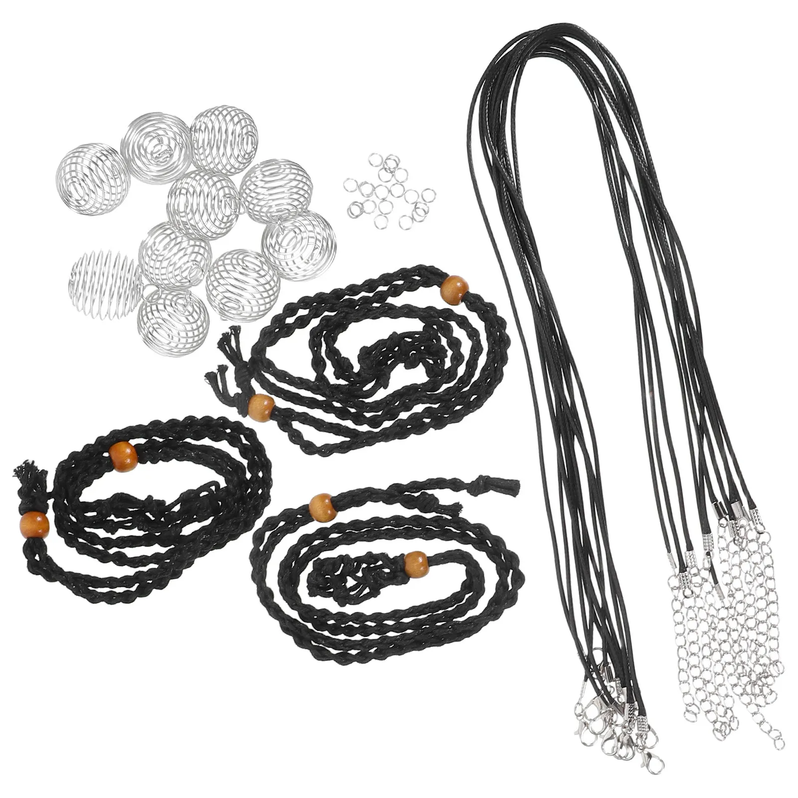

1Set Jewelry Making Kit Necklace Cord Black Iron Wire Wax Thread DIY Crystal Pendant Adjustable Necklace Cage Cord Supplies