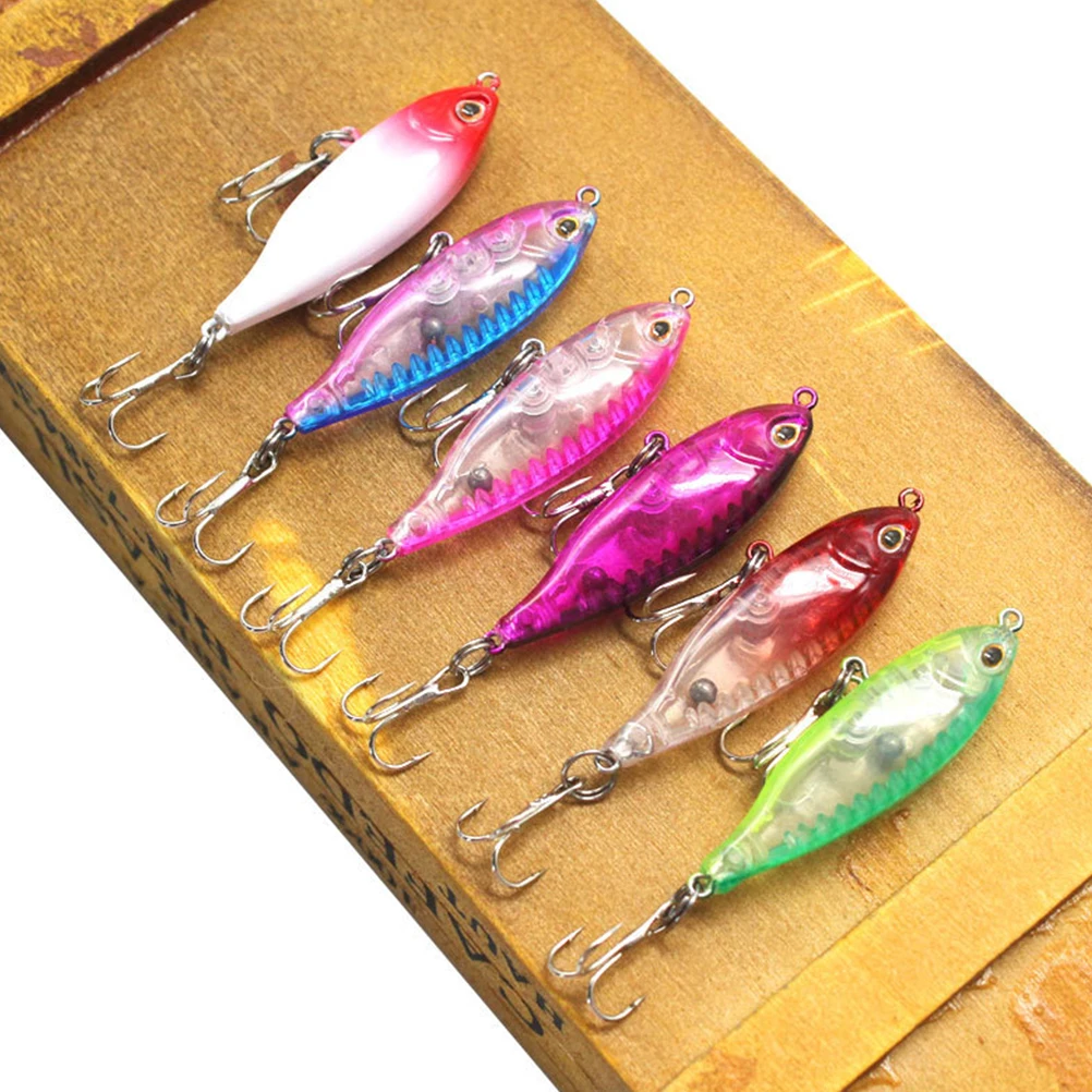 

6pcs Artificial Fishing like ABS Durable Bright Color Imitation Lure Tackle Striped Bass Fake