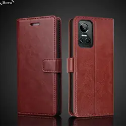 Card Holder Pu Leather Cover Case for OPPO Realme GT Neo 3 Flip Cover Retro Wallet Bag Fitted Case Business Fundas Coque
