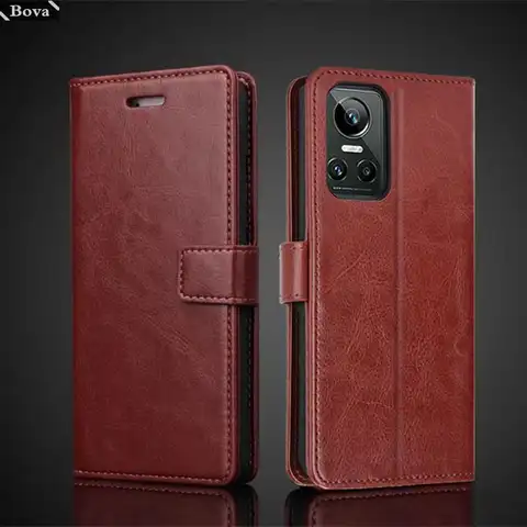 Card Holder Pu Leather Cover Case for OPPO Realme GT Neo 3 Flip Cover Retro Wallet Bag Fitted Case Business Fundas Coque