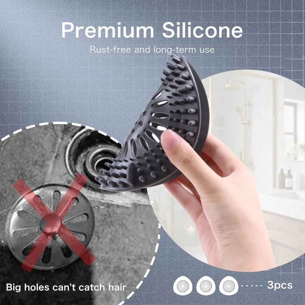Silicone bathroom sink anti clogging, anti clogging shower floor drain filter, bathtub bathroom accessories, hair collector