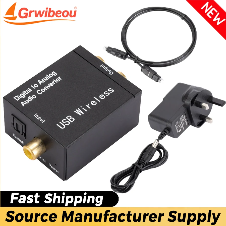 DAC Digital To Analog Audio Converter Support Bluetooth Optical Fiber Toslink Coaxial Signal To RCA R/L Audio Decoder SPDIF DAC