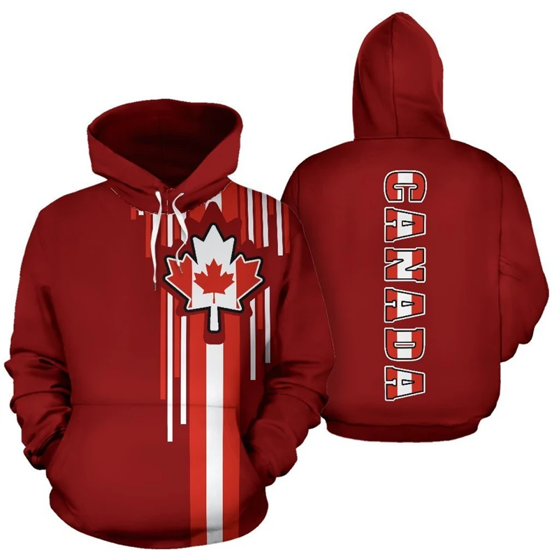 Canadan Flag 3D Printed 2025 Harajuku Canada Hoodies For Men Women Sweatshirts Red Maple Leaf Streetwear Oversized Pullovers Top