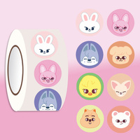 2.7CM Round Cartoon Anime Stickers - 200 Pcs Decorative Sticker Roll for Packaging & Sealing - Cute Small Stickers