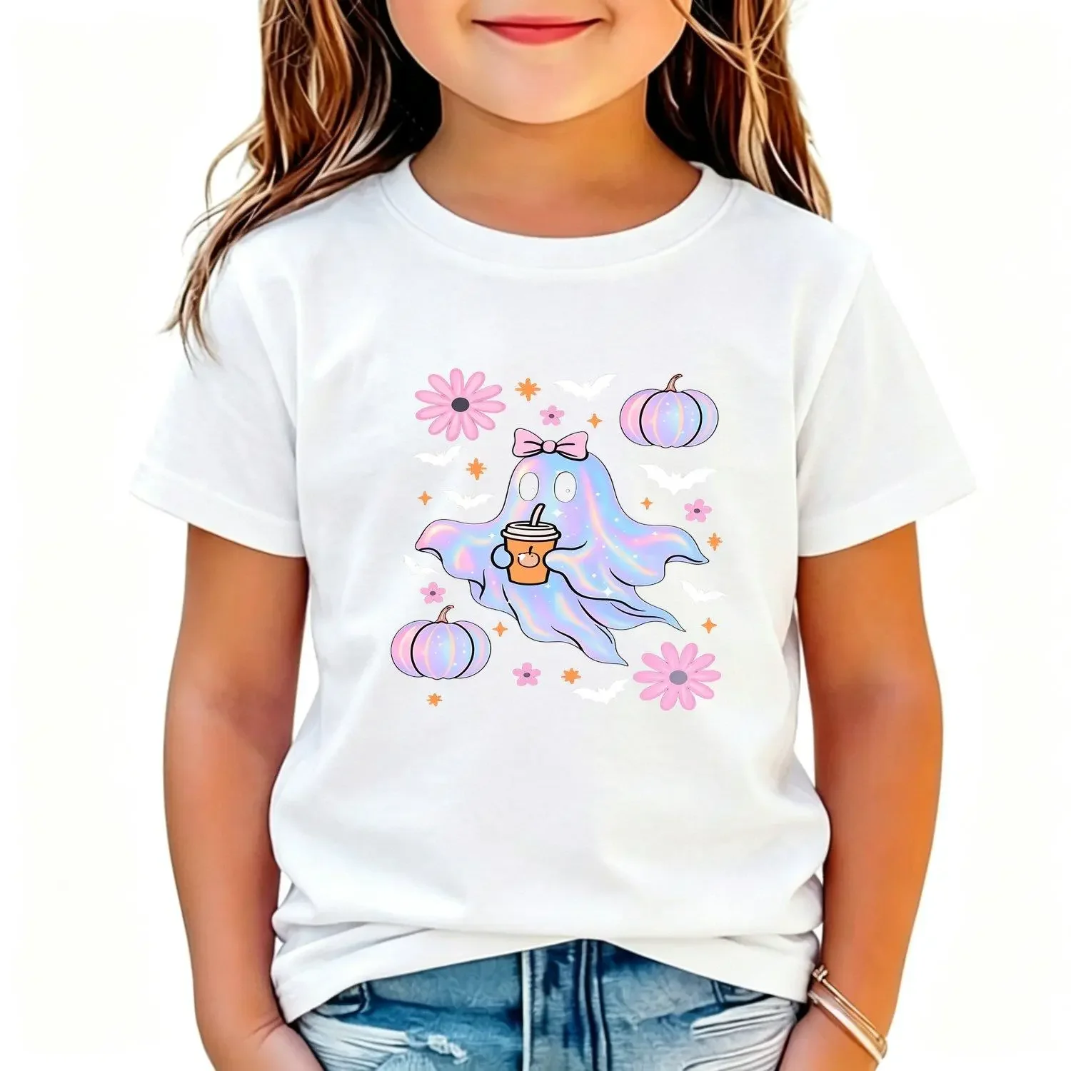 Halloween Summer Fashion Girls T-shirt Short Sleeve 