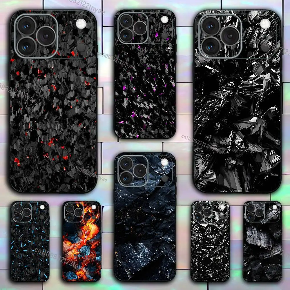 

Carbon Fiber Pattern Painting Clear Silicone Case for iPhone 17,16,15,14,13,12,11,Pro,Max,Mini,XS,X,8,Plus Shockproof Cover TPU