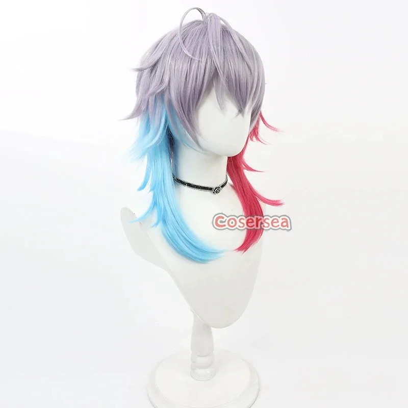 AAA 2025 Cosersea تأثيري الباروكات الظاهري YouTuber غفيس بيتيل 35 سنتيمتر رمادي مختلط أحمر أزرق كوس شعر مستعار الاصطناعية الشعر الحرارة R