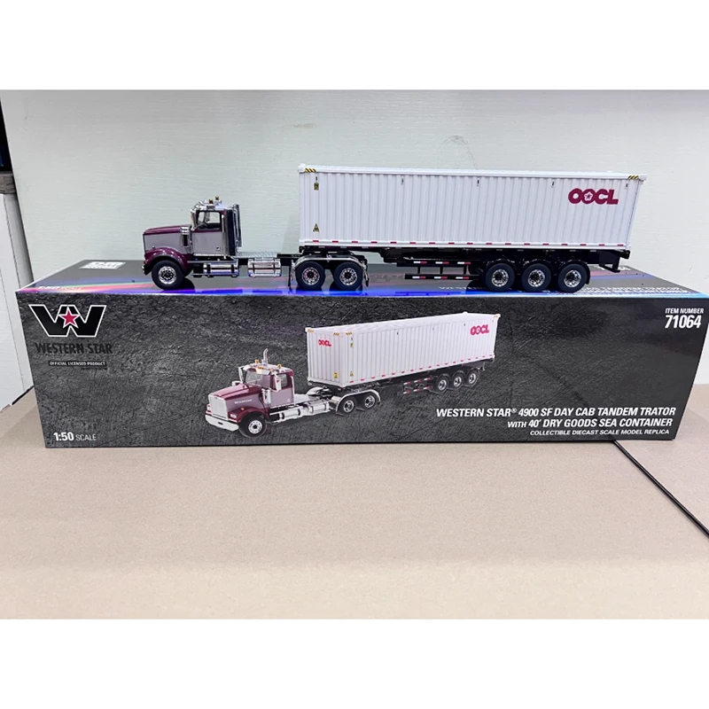 

DM Die-cast 1/50 Western Star 4900 Container Trailer Model 71064 Truck Collection Souvenir Ornaments Display Vehicle Gift