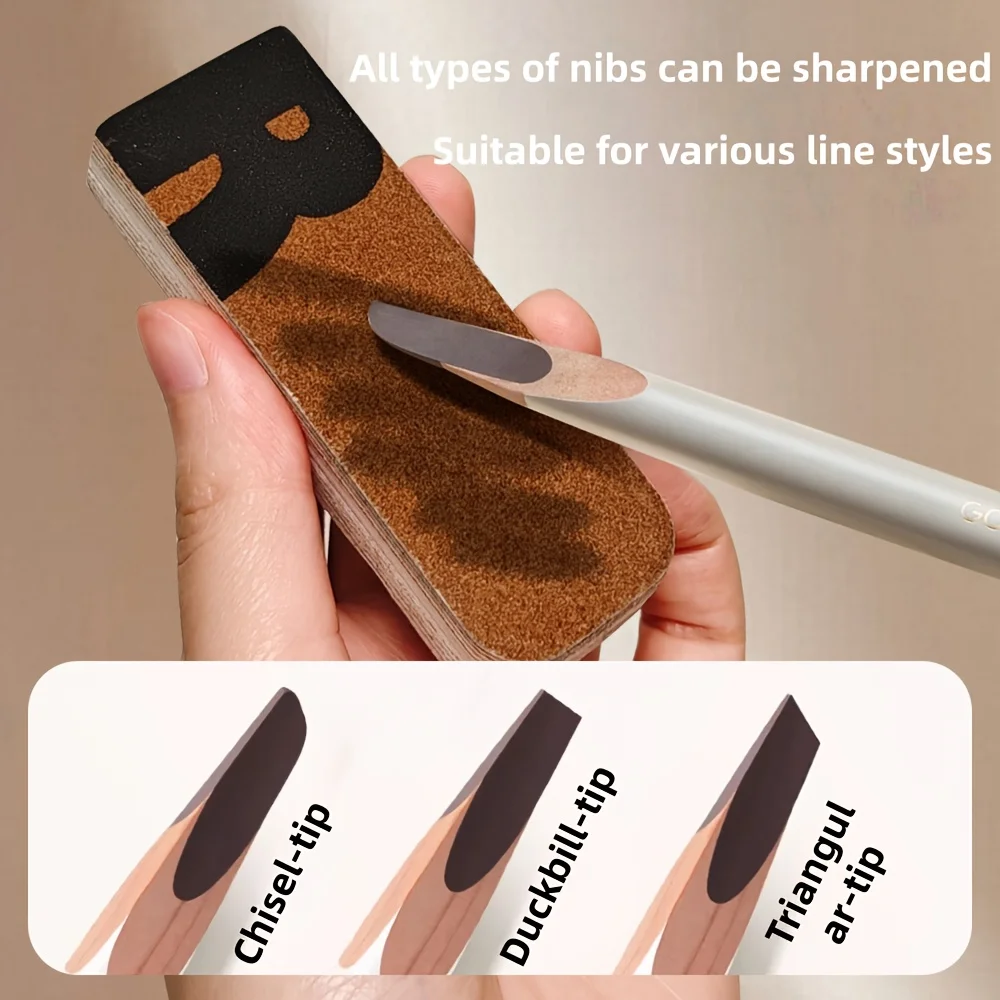 10 Sheets of Portable Eyebrow Pencil Sharpening Paper—featuring A Fine-grit Sandpaper Texture for Precise Sharpening