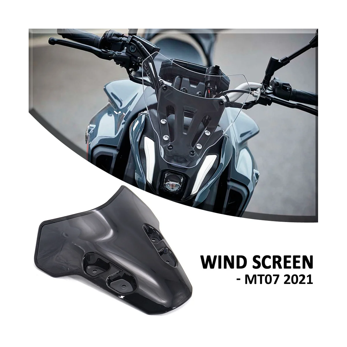 Motorcycle Windshield Deflectors Wind Shield Screen Protector for Yamaha MT07 MT-07 2021