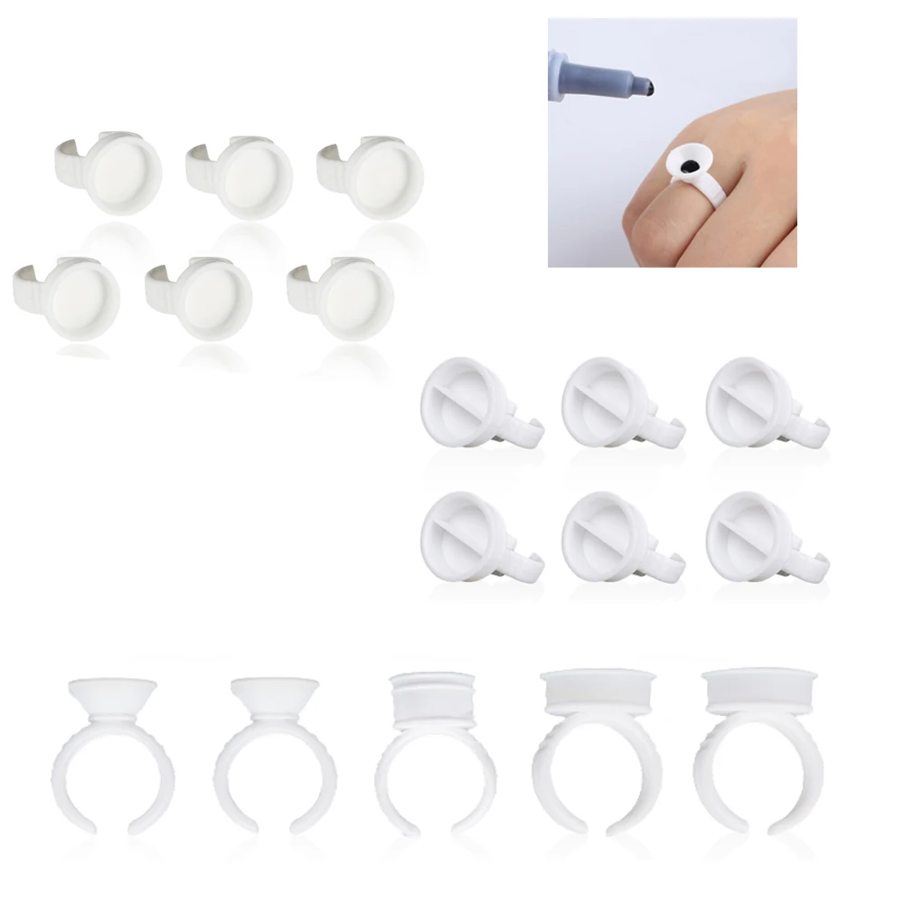 

500pcs Disposable Tattoo Ring Cups Microblading Pigment Glue Container Divider Tattoo Ink Cups Cap Holder Makeup Supplies S/M/L