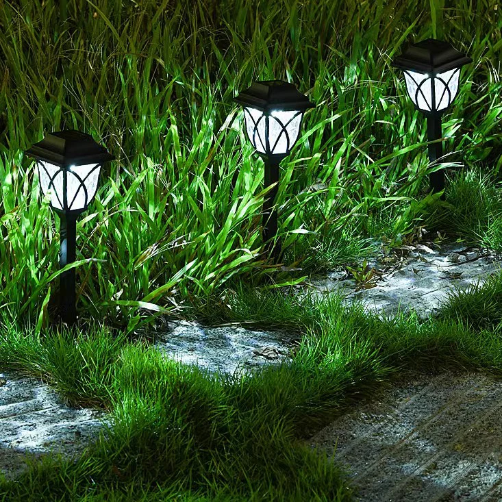 6 Piece Solar Grounding Lights LED Outdoor Decorative Garden Lights Lawn Pathway Waterproof Stake Light IP64