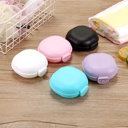 1pc Waterproof Soap Box with Lid Travel Bathroom Creative Cute Solid Color Draining Portable Holde Camping Equipment