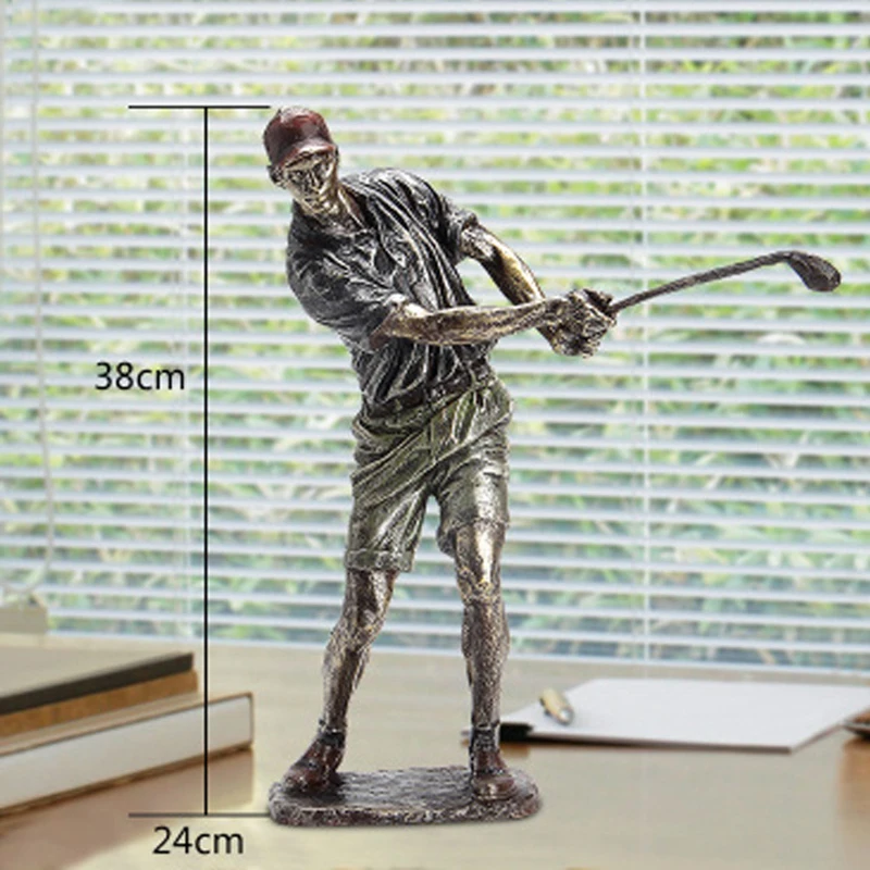 Golfer Figurine Statue Decor Vintage Golfer Sculpture Swinging A Golf Club Housewrming Gift Choice For Your Family Or Friends