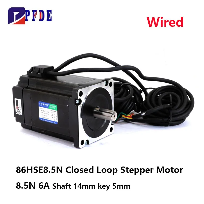 86HSE8.5N Closed Loop Stepper Motor 8.5N 6A Hybrid Step Motor 2-phase-4-wire for CNC Router Engraving Milling Machine 3m cable
