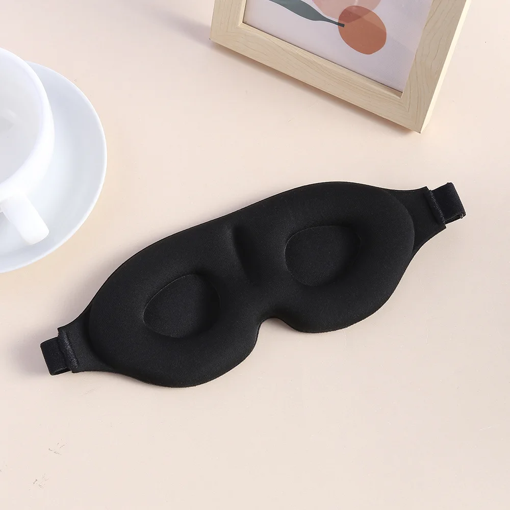 Korean Version Blackout Sleep Eye Mask Ice Silk Soft Eye Mask Seamless Sponge Outdoor Expansion Game Eye Lindfold Concave Molded