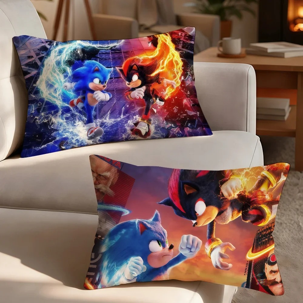 Film S-Sonic-S the H-hedgehog-S Game cushion cover Breathable Washable Decor Concealed Zipper Sofa Office Lumbar Decoration