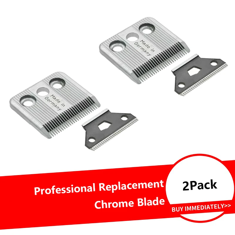 2Pack Professional Replacement Chrome Blade Compatible with Moser Hair Clippers 1170(C)/1400(A-F)/1420(A-C)/Clip Cut /Network