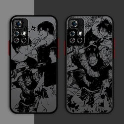 Jujutsu Kaisen Toji Cool Phone Case For Redmi Note 13 12 11 10 Pro Plus Pro S T 5G Matte Frosted Translucent Cover