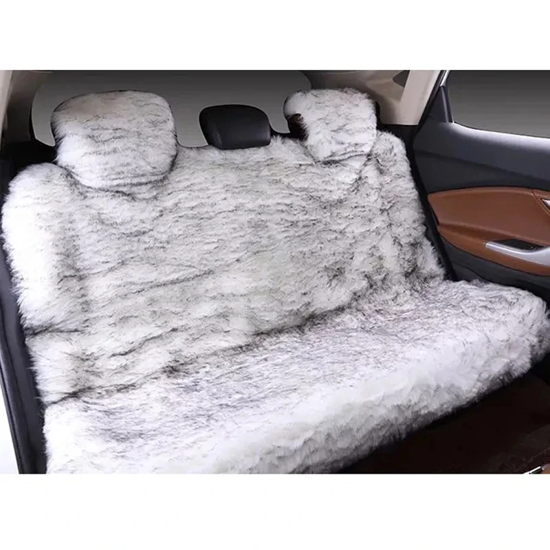 Universal Decorative Accessories Car Seat Cover Faux Fur Warm Car Seat Cover Faux Plush Black Cute Fundas Coche Asiento