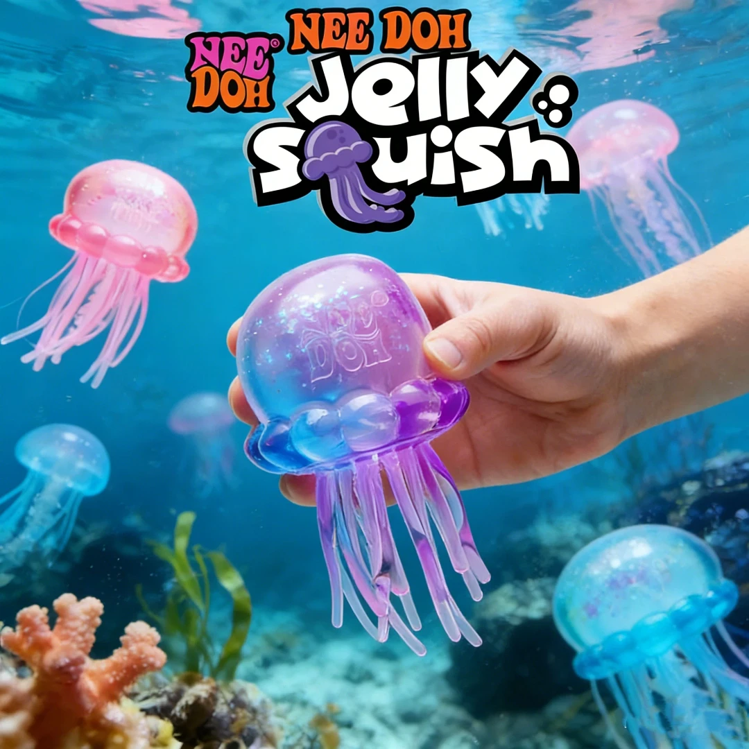 Needoh Quallen-Strand-Wasserspielzeug für draußen, Quetschspielzeug, Überraschungsbox, simuliertes Quallen-Stressball, Stressabbau-Fidget-Spielzeug, Geschenk