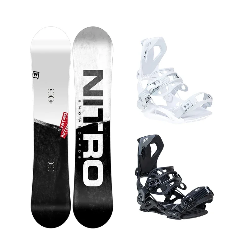 2024 Wholesale high quality adjustable black snowboard aluminum skis and bindings mens bindings snowboard bindings