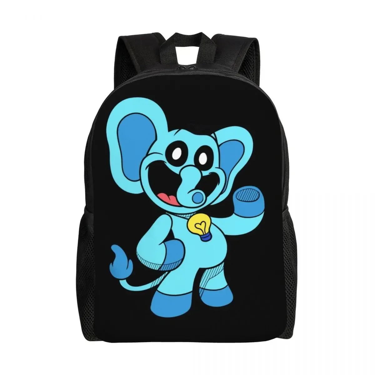 

Custom Smiling Big Mouth Elephant Critters Travel Backpack Women Men School Laptop Bookbag Game College Student Daypack Bags