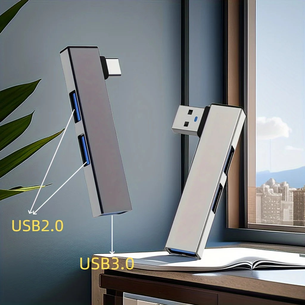 3-Port USB 3.0 Hub, Ultra-Slim Data USB Hub with 2 ft Extended Cable , for MacBook, Mac Pro, Mac mini, iMac, Surface Pro